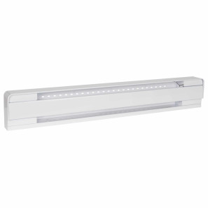 Plinthe électrique BRAVA blanche 750W 240V 37 5/8 pouces pour chauffage résidentiel.