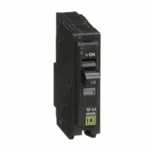 Mini-disjoncteur QO 15 A 1 pôle enfichable pour panneau électrique 120/240 V, protection de circuit résidentiel et commercial.