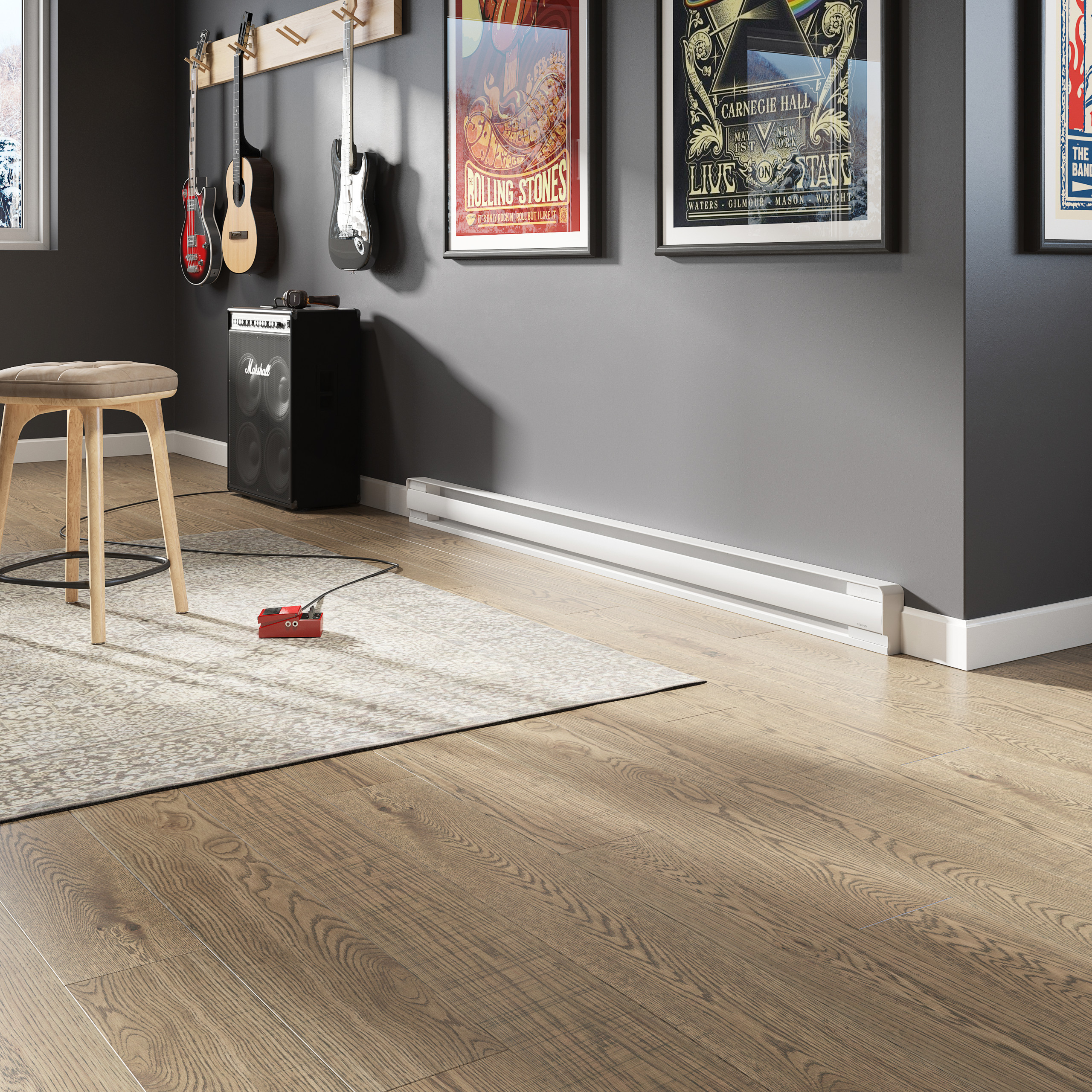 Plinthe électrique BRAVA blanche 750W 240V 37 5/8" – Image 2