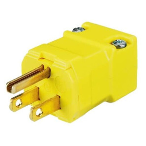 FICHE MALE JAUNE 15A. 125V. VALISE