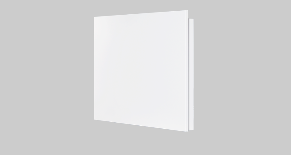 Convecteur Mirage de Stelpro, blanc, design mural moderne pour usage résidentiel ou commercial.