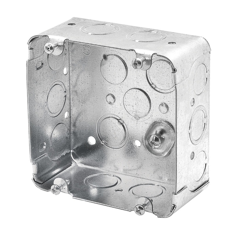 Boîte carrée en acier 4-11/16 x 2-1/8 – 42 po³