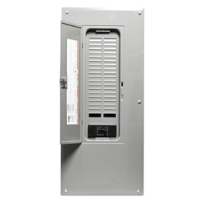 Panneau électrique QO 40 espaces 200A avec disjoncteur principal pour installation électrique intérieure.