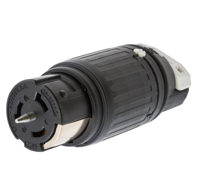 Connecteur femelle Twist-Lock 50A 125/250V Hubbell Insulgrip 3 pôles 4 fils pour applications industrielles lourdes.
