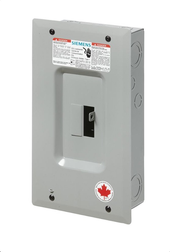 Panneau Siemens EQS2125 125A 120/240V à 2 circuits avec coffret en acier NEMA 1 pour entrée de service.