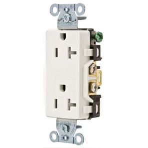PRISE 20A 125V TR BLANC HUBBELL