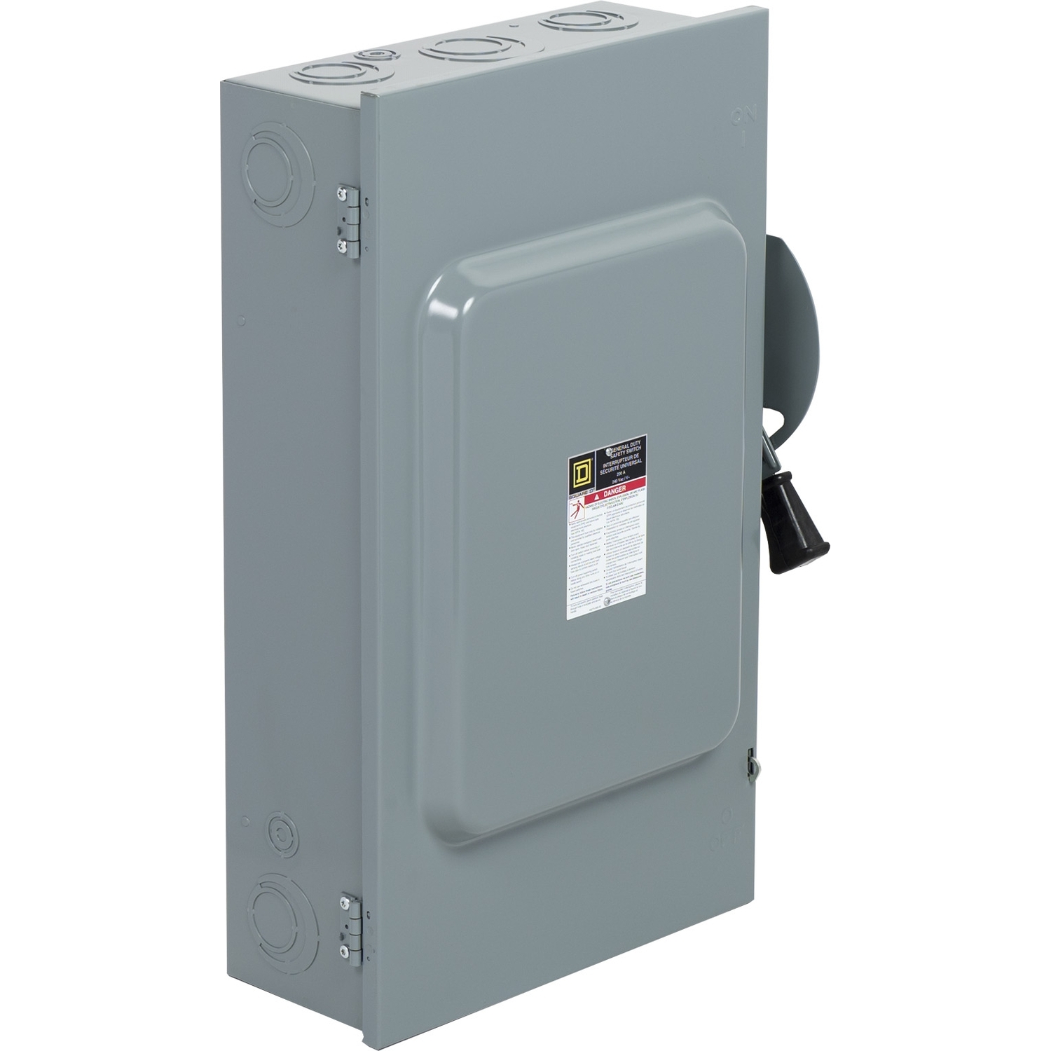 Interrupteur de sécurité fusible 200 A 120/240 V 2 pôles CD224N pour installation intérieure NEMA 1.