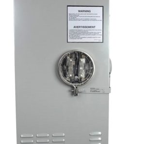 Embase 320A 120/240 V NEMA 3R avec bypass pour installation aérienne ou souterraine, conforme Hydro-Québec.