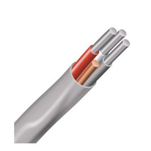 Câble NMD90 aluminium 3 conducteurs avec isolation XLPE et gaine PVC pour installations électriques intérieures en milieux secs.