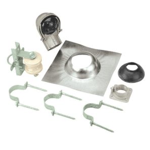 Kit de mât Hydel 200A avec accouplement, capuchon, support et accessoires pour entrée électrique résidentielle ou commerciale