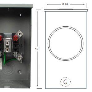 Alternative view of Socle de compteur Série EK 200A 600V Hydel