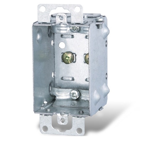 Boîte électrique rectangulaire à oreilles 3 x 2 x 1 1/2 pouces pour prise ou interrupteur.