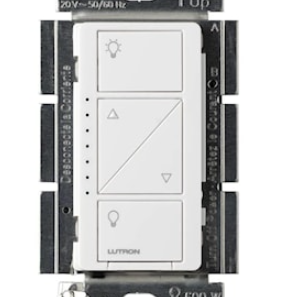 Gradateur Caséta Lutron blanc 150 W DEL et 600 W incandescence, installation murale 120 V.
