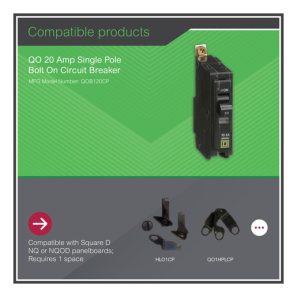 Alternative view of DISJ. 20A 1P SD BOLT ON