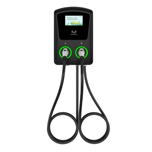 Borne noire Aurora 80A 2 têtes TuroGize, chargeur CA niveau 2, 19,2 kW avec double connecteur J1772.