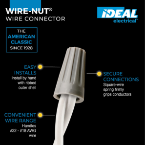 Alternative view of Connecteurs de fils Wire-Nut, modèle 71B gris, boîte de 100