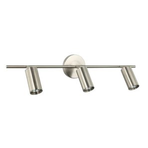 Luminaire Monty GU10, à tête fixe 3 lumières, finition nickel satiné