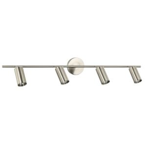 Luminaire Monty GU10, tête fixe multidirectionnelle à 4 lumières, finition nickel satiné