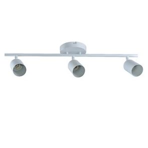 Rail de montage en surface Fit 30 po blanc, 3 têtes GU10 orientables.