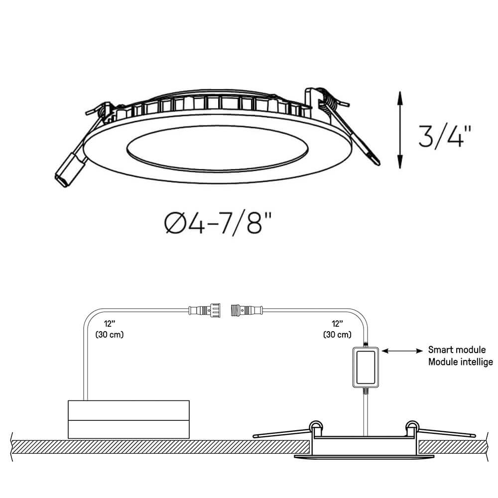 Panneau lumineux intelligent rond de 4'' – Image 3