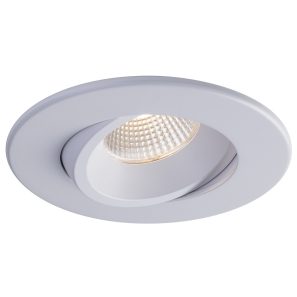 Luminaire encastré LED LUNA 4 pouces orientable blanc pour plafond résidentiel avec éclairage directionnel ajustable