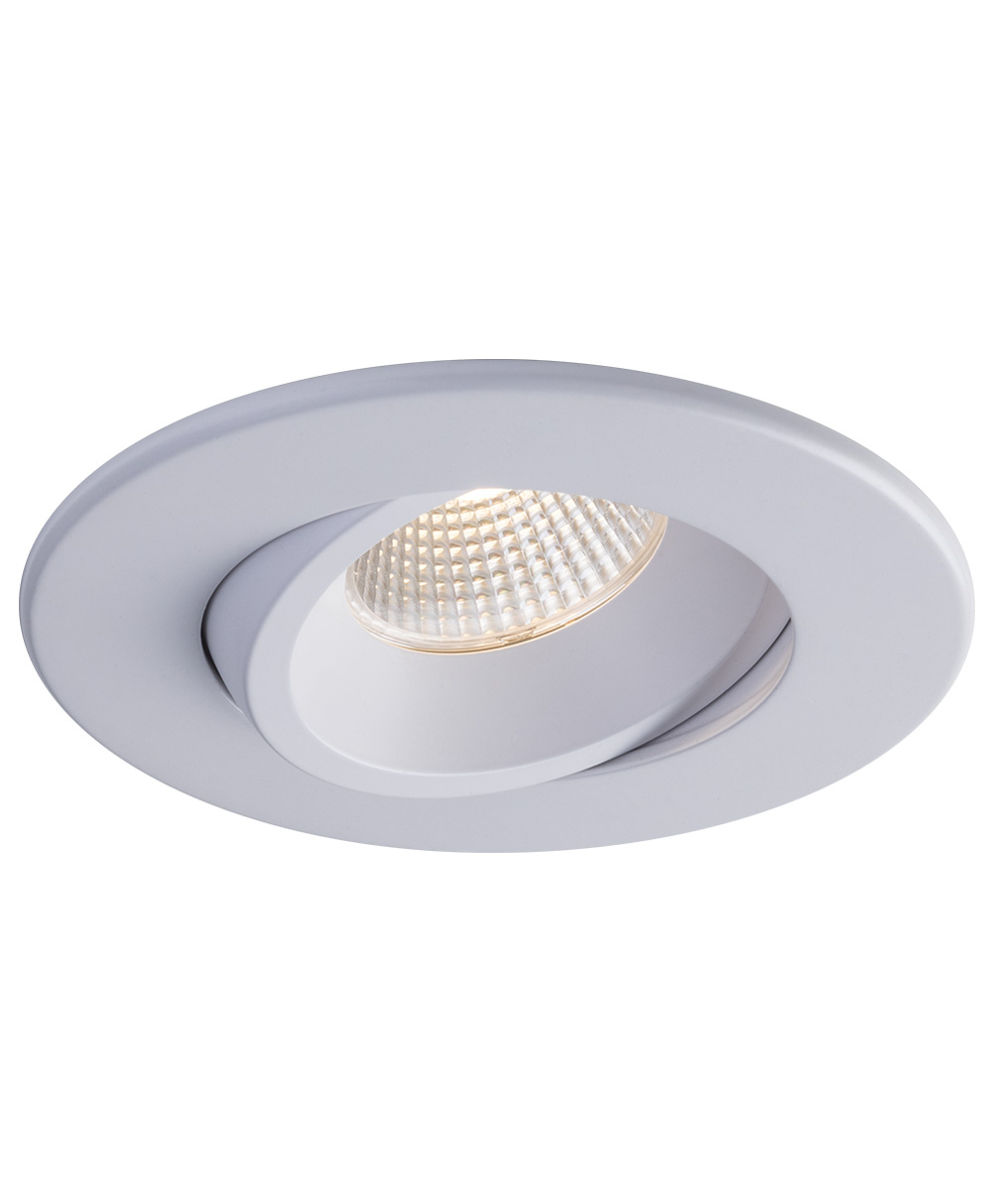 Luminaire encastré LED LUNA 4 pouces orientable blanc pour plafond résidentiel avec éclairage directionnel ajustable